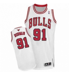 Mens Adidas Chicago Bulls 91 Dennis Rodman Authentic White Home NBA Jersey Mens Adidas Chicago Bulls 91 Dennis Rodman Authentic White Home NBA Jersey