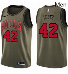 Mens Nike Chicago Bulls 42 Robin Lopez Swingman Green Salute to Service NBA Jersey Mens Nike Chicago Bulls 42 Robin Lopez Swingman Green Salute to Service NBA Jersey