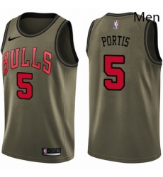 Mens Nike Chicago Bulls 5 Bobby Portis Swingman Green Salute to Service NBA Jersey Mens Nike Chicago Bulls 5 Bobby Portis Swingman Green Salute to Service NBA Jersey