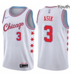 Youth Nike Chicago Bulls 3 Omer Asik Swingman White NBA Jersey City Edition Youth Nike Chicago Bulls 3 Omer Asik Swingman White NBA Jersey City Edition
