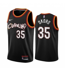 Men Nike Cleveland Cavaliers 35 Isaac Okoro Black NBA Swingman 2020 21 City Edition Jersey Men Nike Cleveland Cavaliers 35 Isaac Okoro Black NBA Swingman 2020 21 City Edition Jersey