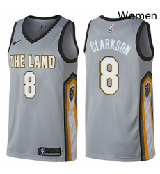 Womens Nike Cleveland Cavaliers 8 Jordan Clarkson Swingman Gray NBA Jersey City Edition Womens Nike Cleveland Cavaliers 8 Jordan Clarkson Swingman Gray NBA Jersey City Edition