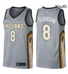 Youth Nike Cleveland Cavaliers 8 Jordan Clarkson Swingman Gray NBA Jersey City Edition Youth Nike Cleveland Cavaliers 8 Jordan Clarkson Swingman Gray NBA Jersey City Edition