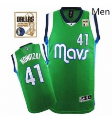 Mens Adidas Dallas Mavericks 41 Dirk Nowitzki Authentic Green Champions Patch NBA Jersey Mens Adidas Dallas Mavericks 41 Dirk Nowitzki Authentic Green Champions Patch NBA Jersey
