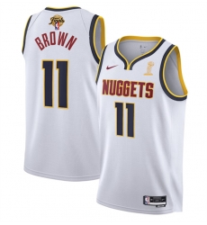 Men Denver Nuggets 11 Bruce Brown White 2023 Finals Association Edition Stitched Basketball Jersey Men Denver Nuggets 11 Bruce Brown White 2023 Finals Association Edition Stitched Basketball Jersey