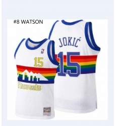 Men Denver Nuggets #8 WATSON white stitched NBA Basketball Jersey Men Denver Nuggets #8 WATSON white stitched NBA Basketball Jersey