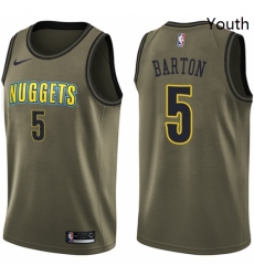 Youth Nike Denver Nuggets 5 Will Barton Swingman Green Salute to Service NBA Jersey Youth Nike Denver Nuggets 5 Will Barton Swingman Green Salute to Service NBA Jersey