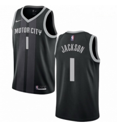 Mens Nike Detroit Pistons 1 Reggie Jackson Swingman Black NBA Jersey City Edition Mens Nike Detroit Pistons 1 Reggie Jackson Swingman Black NBA Jersey City Edition