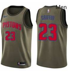 Mens Nike Detroit Pistons 23 Blake Griffin Swingman Green Salute to Service NBA Jersey Mens Nike Detroit Pistons 23 Blake Griffin Swingman Green Salute to Service NBA Jersey