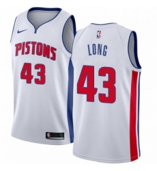 Mens Nike Detroit Pistons 43 Grant Long Authentic White Home NBA Jersey Association Edition Mens Nike Detroit Pistons 43 Grant Long Authentic White Home NBA Jersey Association Edition