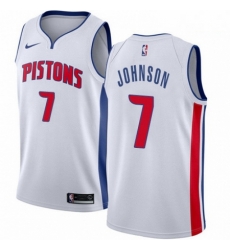 Mens Nike Detroit Pistons 7 Stanley Johnson Authentic White Home NBA Jersey Association Edition