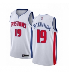 Womens Detroit Pistons 19 Sviatoslav Mykhailiuk Authentic White Basketball Jersey Association Edition Womens Detroit Pistons 19 Sviatoslav Mykhailiuk Authentic White Basketball Jersey Association Edition