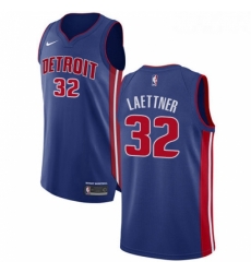 Youth Nike Detroit Pistons 32 Christian Laettner Authentic Royal Blue Road NBA Jersey Icon Edition