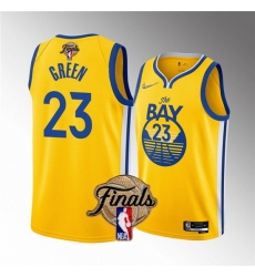 Men Golden State Warriors 23 Draymond Green 2022 Yellow NBA Finals Stitched Jersey Men Golden State Warriors 23 Draymond Green 2022 Yellow NBA Finals Stitched Jersey