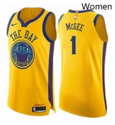 Womens Nike Golden State Warriors 1 JaVale McGee Swingman Gold NBA Jersey City Edition Womens Nike Golden State Warriors 1 JaVale McGee Swingman Gold NBA Jersey City Edition