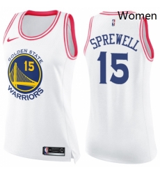 Womens Nike Golden State Warriors 15 Latrell Sprewell Swingman WhitePink Fashion NBA Jersey Womens Nike Golden State Warriors 15 Latrell Sprewell Swingman WhitePink Fashion NBA Jersey