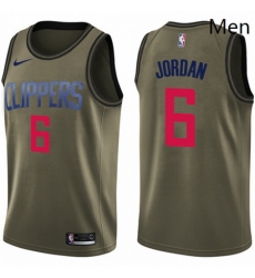 Mens Nike Los Angeles Clippers 6 DeAndre Jordan Swingman Green Salute to Service NBA Jersey Mens Nike Los Angeles Clippers 6 DeAndre Jordan Swingman Green Salute to Service NBA Jersey