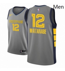 Men NBA 2018 19 Memphis Grizzlies 12 Yuta Watanabe City Edition Gray Jersey Men NBA 2018 19 Memphis Grizzlies 12 Yuta Watanabe City Edition Gray Jersey
