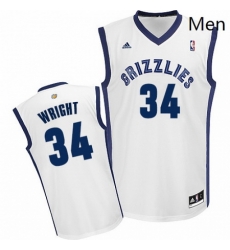 Mens Adidas Memphis Grizzlies 34 Brandan Wright Swingman White Home NBA Jersey Mens Adidas Memphis Grizzlies 34 Brandan Wright Swingman White Home NBA Jersey