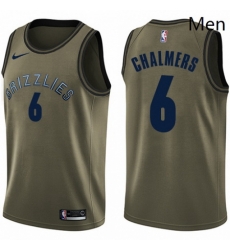 Mens Nike Memphis Grizzlies 6 Mario Chalmers Swingman Green Salute to Service NBA Jersey Mens Nike Memphis Grizzlies 6 Mario Chalmers Swingman Green Salute to Service NBA Jersey