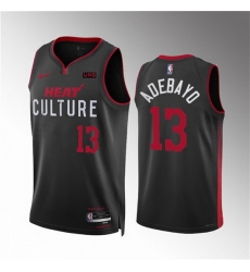 Men Miami Heat 13 Bam Adebayo Black 2023 24 City Edition Stitched Basketball Jersey