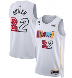 Men Miami Heat 22 Jimmy Butler White 2022 23 City Edition With NO 6 Patch Stitched Jersey Men Miami Heat 22 Jimmy Butler White 2022 23 City Edition With NO 6 Patch Stitched Jersey