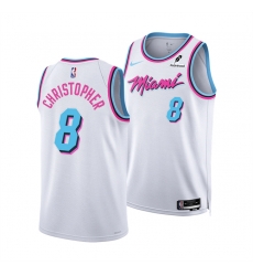 Men Miami Heat 8 Josh Christopher White 2024 25 City Edition Stitched Basketball Jersey Men Miami Heat 8 Josh Christopher White 2024 25 City Edition Stitched Basketball Jersey