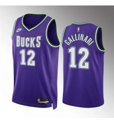 Men Milwaukee Bucks 12 Danilo Gallinari Purple Classic Edition Stitched Basketball Jersey Men Milwaukee Bucks 12 Danilo Gallinari Purple Classic Edition Stitched Basketball Jersey