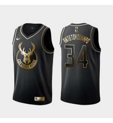 Men Nike Milwaukee Bucks Giannis Antetokounmpo 34 Black Gold Nike Swingman Jersey Men Nike Milwaukee Bucks Giannis Antetokounmpo 34 Black Gold Nike Swingman Jersey