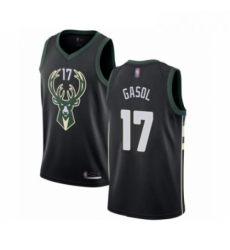 Mens Milwaukee Bucks 17 Pau Gasol Authentic Black Basketball Jersey Statement Edition Mens Milwaukee Bucks 17 Pau Gasol Authentic Black Basketball Jersey Statement Edition
