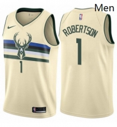 Mens Nike Milwaukee Bucks 1 Oscar Robertson Swingman Cream NBA Jersey City Edition Mens Nike Milwaukee Bucks 1 Oscar Robertson Swingman Cream NBA Jersey City Edition