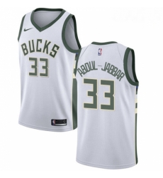Mens Nike Milwaukee Bucks 33 Kareem Abdul Jabbar Swingman White Home NBA Jersey Association Edition Mens Nike Milwaukee Bucks 33 Kareem Abdul Jabbar Swingman White Home NBA Jersey Association Edition