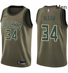 Mens Nike Milwaukee Bucks 34 Ray Allen Swingman Green Salute to Service NBA Jersey Mens Nike Milwaukee Bucks 34 Ray Allen Swingman Green Salute to Service NBA Jersey