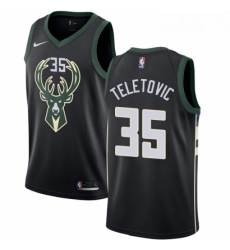 Mens Nike Milwaukee Bucks 35 Mirza Teletovic Authentic Black Alternate NBA Jersey Statement Edition Mens Nike Milwaukee Bucks 35 Mirza Teletovic Authentic Black Alternate NBA Jersey Statement Edition
