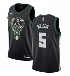 Mens Nike Milwaukee Bucks 5 D J Wilson Swingman Black Alternate NBA Jersey Statement Edition Mens Nike Milwaukee Bucks 5 D J Wilson Swingman Black Alternate NBA Jersey Statement Edition