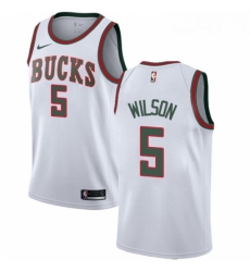 Mens Nike Milwaukee Bucks 5 D J Wilson Swingman White Fashion Hardwood Classics NBA Jersey Mens Nike Milwaukee Bucks 5 D J Wilson Swingman White Fashion Hardwood Classics NBA Jersey