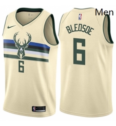 Mens Nike Milwaukee Bucks 6 Eric Bledsoe Swingman Cream NBA Jersey City Edition Mens Nike Milwaukee Bucks 6 Eric Bledsoe Swingman Cream NBA Jersey City Edition