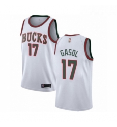Womens Milwaukee Bucks 17 Pau Gasol Authentic White Fashion Hardwood Classics Basketball Jersey Womens Milwaukee Bucks 17 Pau Gasol Authentic White Fashion Hardwood Classics Basketball Jersey