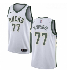 Womens Nike Milwaukee Bucks 77 Ersan Ilyasova Swingman White NBA Jersey Association Edition Womens Nike Milwaukee Bucks 77 Ersan Ilyasova Swingman White NBA Jersey Association Edition