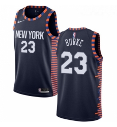 Mens Nike New York Knicks 23 Trey Burke Swingman Navy Blue NBA Jersey 2018 19 City Edition Mens Nike New York Knicks 23 Trey Burke Swingman Navy Blue NBA Jersey 2018 19 City Edition