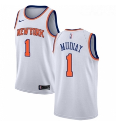 Womens Nike New York Knicks 1 Emmanuel Mudiay Authentic White NBA Jersey Association Edition Womens Nike New York Knicks 1 Emmanuel Mudiay Authentic White NBA Jersey Association Edition