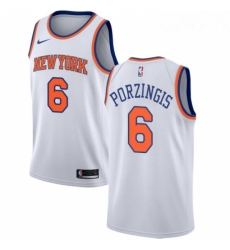 Womens Nike New York Knicks 6 Kristaps Porzingis Swingman White NBA Jersey Association Edition Womens Nike New York Knicks 6 Kristaps Porzingis Swingman White NBA Jersey Association Edition