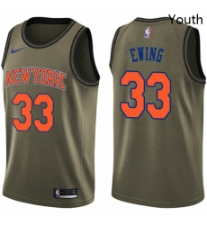 Youth Nike New York Knicks 33 Patrick Ewing Swingman Green Salute to Service NBA Jersey Youth Nike New York Knicks 33 Patrick Ewing Swingman Green Salute to Service NBA Jersey