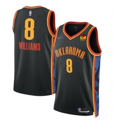 Men Oklahoma City Thunder 8 Jalen Williams Black 2024 25 City Edition Stitched Basketball Jersey Men Oklahoma City Thunder 8 Jalen Williams Black 2024 25 City Edition Stitched Basketball Jersey