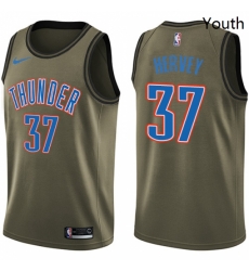 Youth Nike Oklahoma City Thunder 37 Kevin Hervey Swingman Green Salute to Service NBA Jersey Youth Nike Oklahoma City Thunder 37 Kevin Hervey Swingman Green Salute to Service NBA Jersey