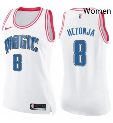 Womens Nike Orlando Magic 8 Mario Hezonja Swingman WhitePink Fashion NBA Jersey Womens Nike Orlando Magic 8 Mario Hezonja Swingman WhitePink Fashion NBA Jersey