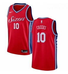 Mens Nike Philadelphia 76ers 10 Maurice Cheeks Swingman Red Alternate NBA Jersey Statement Edition Mens Nike Philadelphia 76ers 10 Maurice Cheeks Swingman Red Alternate NBA Jersey Statement Edition