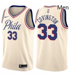 Mens Nike Philadelphia 76ers 33 Robert Covington Authentic Cream NBA Jersey City Edition Mens Nike Philadelphia 76ers 33 Robert Covington Authentic Cream NBA Jersey City Edition
