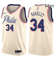 Mens Nike Philadelphia 76ers 34 Charles Barkley Authentic Cream NBA Jersey City Edition Mens Nike Philadelphia 76ers 34 Charles Barkley Authentic Cream NBA Jersey City Edition