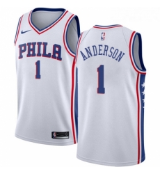 Youth Nike Philadelphia 76ers 1 Justin Anderson Authentic White Home NBA Jersey Association Edition Youth Nike Philadelphia 76ers 1 Justin Anderson Authentic White Home NBA Jersey Association Edition